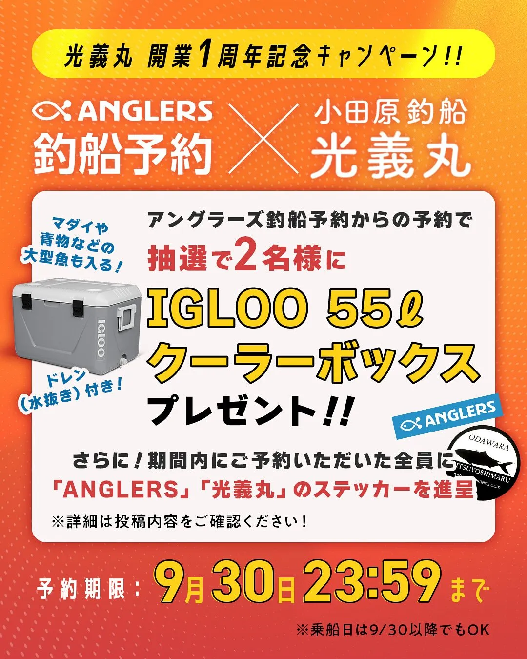 🎉✨ 光義丸 × アングラーズ 開業1周年記念キャンペーン！...